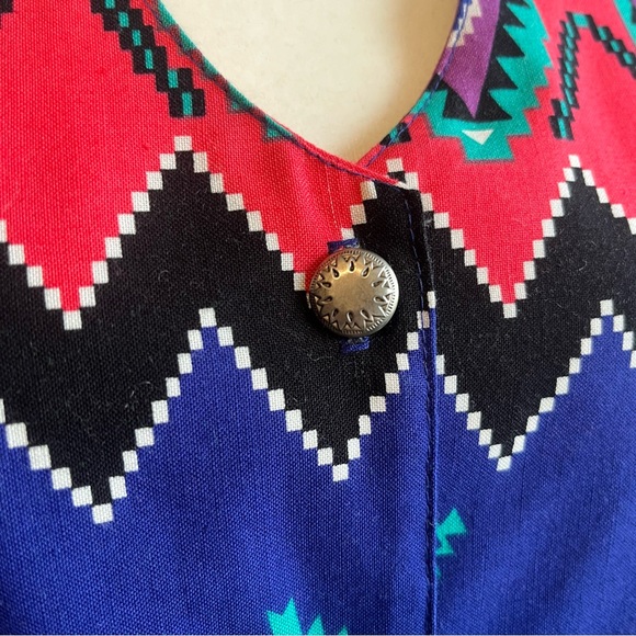 Vintage 90’s Roughrider Western Shirt Aztec Cowgirl Country Top - Picture 7 of 13